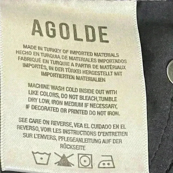 Agolde Ripley Grey Wash Straight Leg Cropped Vintage Inspired Design  size 25 - Picture 10 of 11